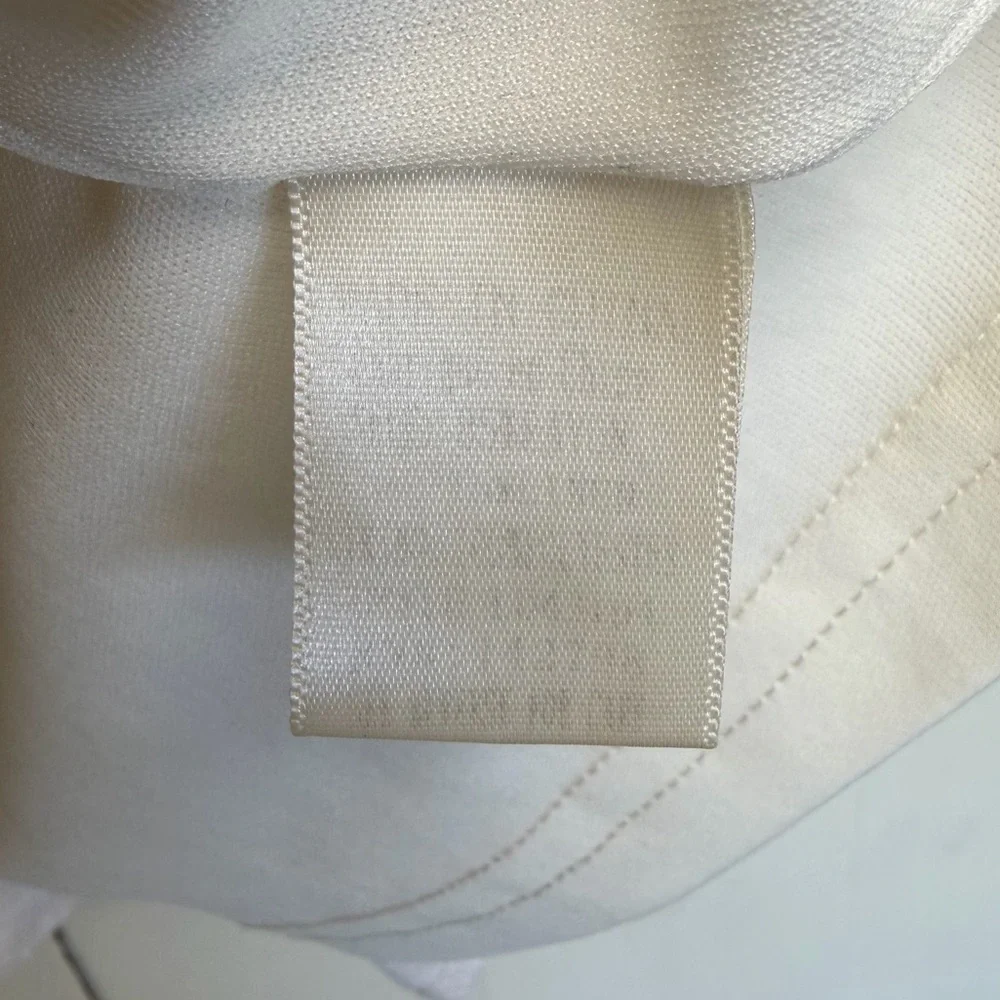 LOVERICHE Boho Ruffled Tiered Dress Oatmeal Short Sleeves Medium - Picture 6 of 6